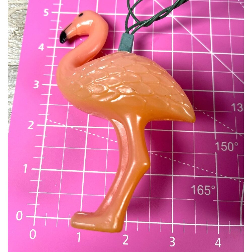 Pink Flamingo Flock Working String Light Set 10 Flamingo Lights Original Box VTG - Picture 9 of 14